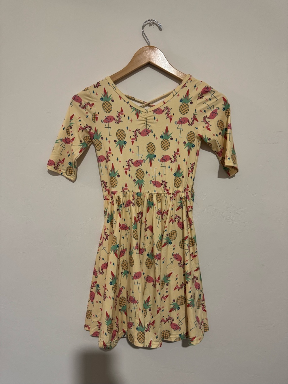 Dot Dot Smile Girls Ballerina Twirl Dress Size 8/10 Pink Flamingo Pineapple